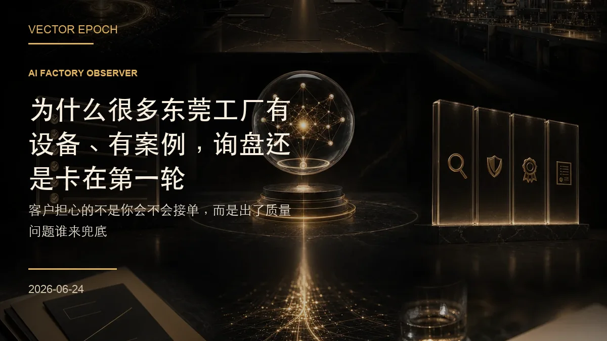为什么很多东莞工厂有设备、有案例，询盘还是卡在第一轮